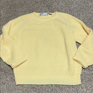 Vintage 80s Yellow knit crew neck Sweater